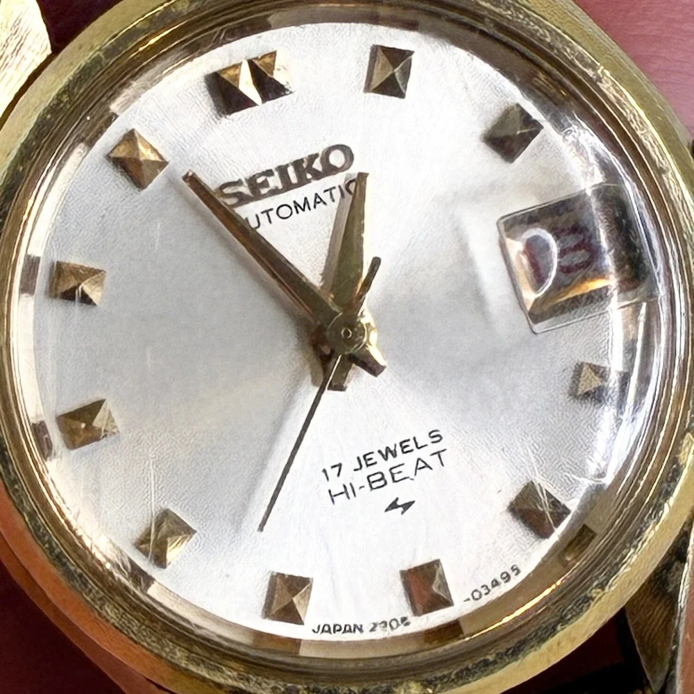 Vintage Seiko Automatic Watch 2205-0259 10K RGP Hi-Beat 17 Jewels Gold Tone